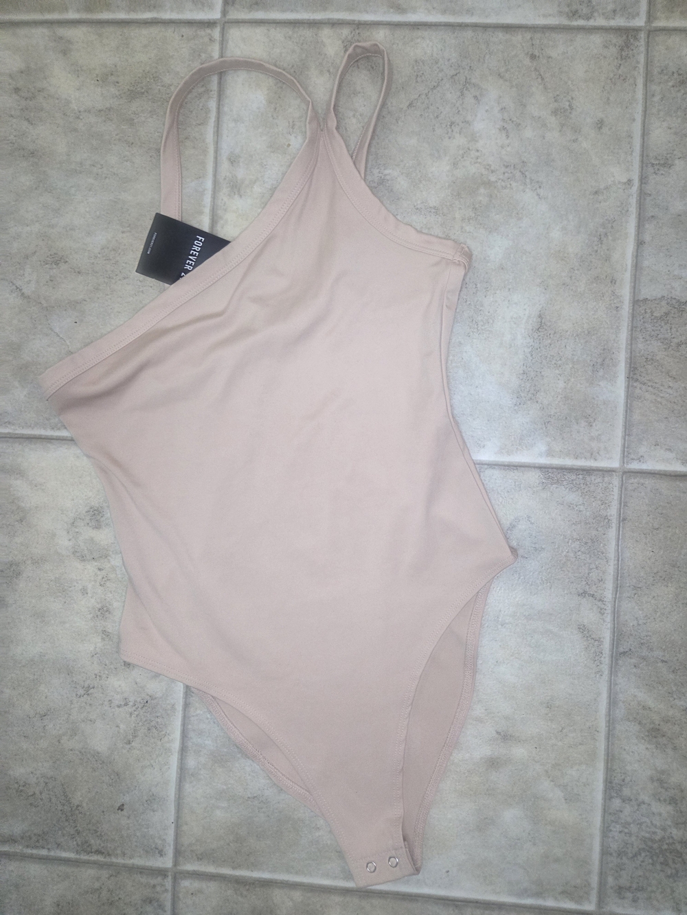 Forever 21 Nude Pink One-Shoulder Bodysuit